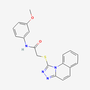 molecular formula C19H16N4O2S B2625903 N-(3-Methoxyphenyl)-2-{[1,2,4]triazolo[4,3-A]quinolin-1-ylsulfanyl}acetamide CAS No. 671199-11-4