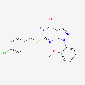 6-((4-chlorobenzyl)thio)-1-(2-methoxyphenyl)-1H-pyrazolo[3,4-d]pyrimidin-4(5H)-one