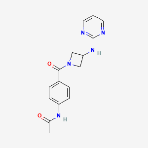 N-(4-(3-(pyrimidin-2-ylamino)azetidine-1-carbonyl)phenyl)acetamide