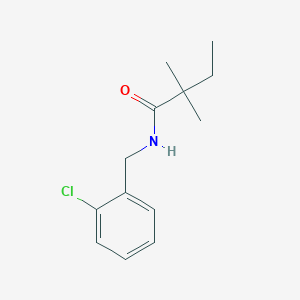 molecular formula C13H18ClNO B262597 N-[(2-chlorophenyl)methyl]-2,2-dimethylbutanamide 