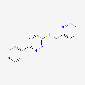 molecular formula C15H12N4S B2625992 3-((Pyridin-2-ylmethyl)thio)-6-(pyridin-4-yl)pyridazine CAS No. 872987-31-0