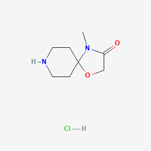 molecular formula C8H15ClN2O2 B2626016 4-Methyl-1-oxa-4,8-diazaspiro[4.5]decan-3-one;hydrochloride CAS No. 2241139-70-6