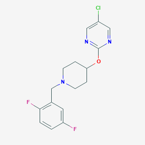 molecular formula C16H16ClF2N3O B2626077 5-Chloro-2-({1-[(2,5-difluorophenyl)methyl]piperidin-4-yl}oxy)pyrimidine CAS No. 2415471-22-4