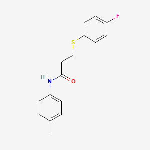 molecular formula C16H16FNOS B2626090 3-((4-fluorophenyl)thio)-N-(p-tolyl)propanamide CAS No. 896356-82-4