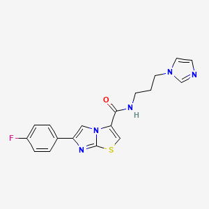 N-(3-(1H-imidazol-1-yl)propyl)-6-(4-fluorophenyl)imidazo[2,1-b]thiazole-3-carboxamide