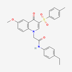 molecular formula C27H26N2O5S B2626128 N-(4-ethylphenyl)-2-[6-methoxy-3-(4-methylbenzenesulfonyl)-4-oxo-1,4-dihydroquinolin-1-yl]acetamide CAS No. 902521-51-1