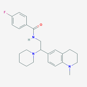 4-fluoro-N-(2-(1-methyl-1,2,3,4-tetrahydroquinolin-6-yl)-2-(piperidin-1-yl)ethyl)benzamide