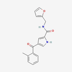 molecular formula C18H16N2O3 B2626138 N-[(furan-2-yl)methyl]-4-(2-methylbenzoyl)-1H-pyrrole-2-carboxamide CAS No. 478249-26-2
