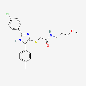 2-((2-(4-chlorophenyl)-5-(p-tolyl)-1H-imidazol-4-yl)thio)-N-(3-methoxypropyl)acetamide
