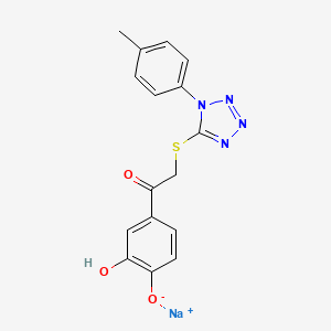 Sodium;2-hydroxy-4-[2-[1-(4-methylphenyl)tetrazol-5-yl]sulfanylacetyl]phenolate