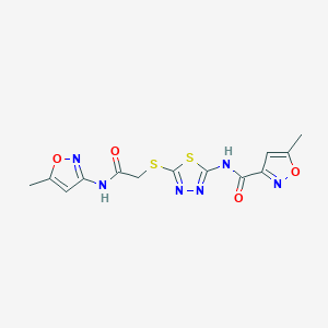 5-methyl-N-(5-((2-((5-methylisoxazol-3-yl)amino)-2-oxoethyl)thio)-1,3,4-thiadiazol-2-yl)isoxazole-3-carboxamide