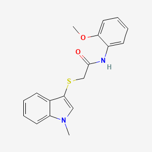 molecular formula C18H18N2O2S B2626170 N-(2-methoxyphenyl)-2-((1-methyl-1H-indol-3-yl)thio)acetamide CAS No. 896676-49-6