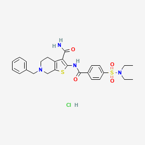 molecular formula C26H31ClN4O4S2 B2626198 6-benzyl-2-(4-(N,N-diethylsulfamoyl)benzamido)-4,5,6,7-tetrahydrothieno[2,3-c]pyridine-3-carboxamide hydrochloride CAS No. 1215679-58-5