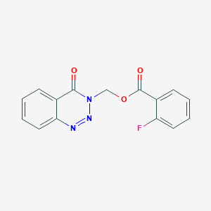 (4-oxobenzo[d][1,2,3]triazin-3(4H)-yl)methyl 2-fluorobenzoate
