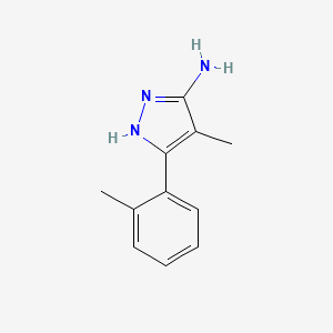molecular formula C11H13N3 B2626206 4-Methyl-3-(2-methylphenyl)-1H-pyrazol-5-amine CAS No. 1040724-90-0