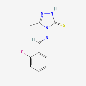B2626209 4-{[(2-fluorophenyl)methylidene]amino}-5-methyl-4H-1,2,4-triazole-3-thiol CAS No. 466644-97-3