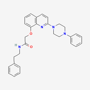 N-phenethyl-2-((2-(4-phenylpiperazin-1-yl)quinolin-8-yl)oxy)acetamide