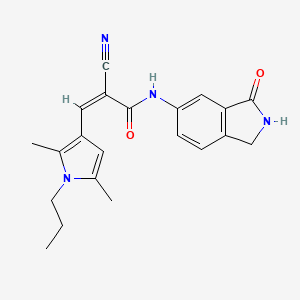 (Z)-2-cyano-3-(2,5-dimethyl-1-propylpyrrol-3-yl)-N-(3-oxo-1,2-dihydroisoindol-5-yl)prop-2-enamide