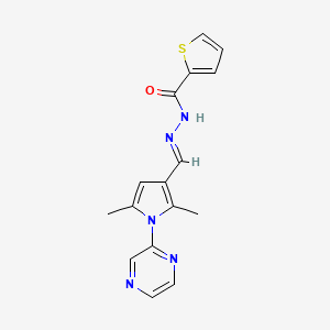 N'-{(E)-[2,5-dimethyl-1-(2-pyrazinyl)-1H-pyrrol-3-yl]methylidene}-2-thiophenecarbohydrazide