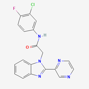 N-(3-chloro-4-fluorophenyl)-2-(2-(pyrazin-2-yl)-1H-benzo[d]imidazol-1-yl)acetamide