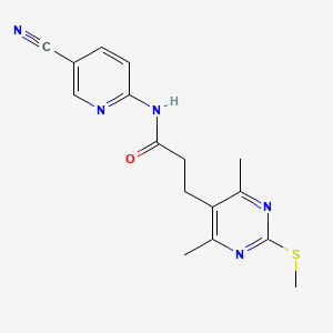 N-(5-Cyanopyridin-2-yl)-3-(4,6-dimethyl-2-methylsulfanylpyrimidin-5-yl)propanamide