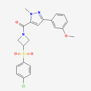 (3-((4-chlorophenyl)sulfonyl)azetidin-1-yl)(3-(3-methoxyphenyl)-1-methyl-1H-pyrazol-5-yl)methanone