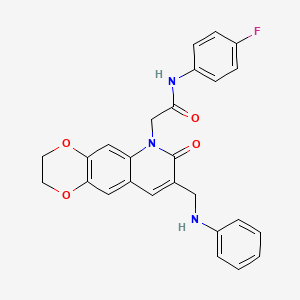 2-[8-(anilinomethyl)-7-oxo-2,3-dihydro[1,4]dioxino[2,3-g]quinolin-6(7H)-yl]-N-(4-fluorophenyl)acetamide
