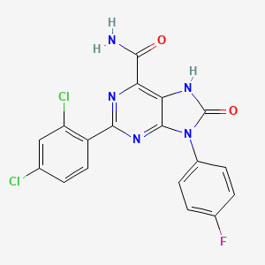 2-(2,4-dichlorophenyl)-9-(4-fluorophenyl)-8-oxo-8,9-dihydro-7H-purine-6-carboxamide
