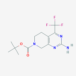 molecular formula C13H17F3N4O2 B2626270 tert-butyl2-amino-4-(trifluoromethyl)-5H,6H,7H,8H-pyrido[3,4-d]pyrimidine-7-carboxylate CAS No. 2445793-66-6