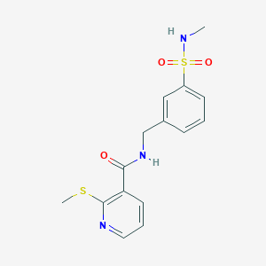 molecular formula C15H17N3O3S2 B2626272 N-{[3-(methylsulfamoyl)phenyl]methyl}-2-(methylsulfanyl)pyridine-3-carboxamide CAS No. 1147741-71-6