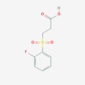 molecular formula C9H9FO4S B2626279 3-(2-Fluorobenzenesulfonyl)propanoic acid CAS No. 874594-06-6