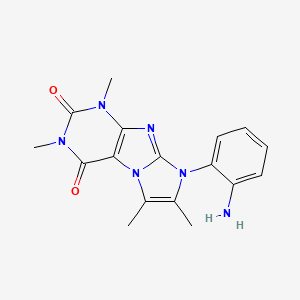 molecular formula C17H18N6O2 B2626282 8-(2-aminophenyl)-1,3,6,7-tetramethyl-1H-imidazo[2,1-f]purine-2,4(3H,8H)-dione CAS No. 876902-78-2