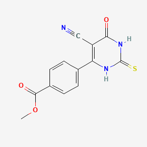 molecular formula C13H9N3O3S B2626285 Methyl 4-(5-cyano-6-oxo-2-thioxo-1,2,3,6-tetrahydropyrimidin-4-yl)benzoate CAS No. 881244-60-6
