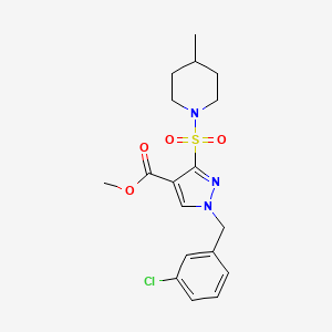 methyl 1-(3-chlorobenzyl)-3-((4-methylpiperidin-1-yl)sulfonyl)-1H-pyrazole-4-carboxylate