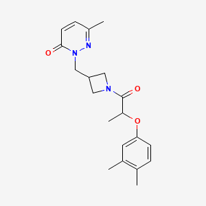 molecular formula C20H25N3O3 B2626301 2-({1-[2-(3,4-Dimethylphenoxy)propanoyl]azetidin-3-yl}methyl)-6-methyl-2,3-dihydropyridazin-3-one CAS No. 2320576-35-8