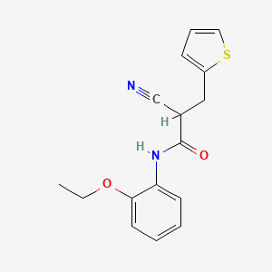 molecular formula C16H16N2O2S B2626312 2-cyano-N-(2-ethoxyphenyl)-3-(thiophen-2-yl)propanamide CAS No. 483359-68-8