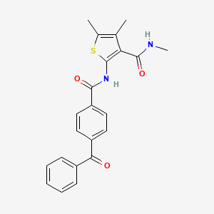 molecular formula C22H20N2O3S B2626313 2-(4-苯甲酰苯甲酰胺基)-N,4,5-三甲基噻吩-3-甲酰胺 CAS No. 896293-54-2