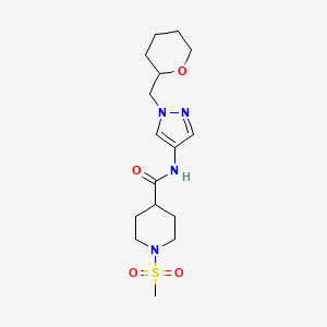 1-(methylsulfonyl)-N-(1-((tetrahydro-2H-pyran-2-yl)methyl)-1H-pyrazol-4-yl)piperidine-4-carboxamide