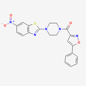 (4-(6-Nitrobenzo[d]thiazol-2-yl)piperazin-1-yl)(5-phenylisoxazol-3-yl)methanone