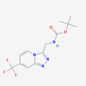 molecular formula C13H15F3N4O2 B2626340 tert-butyl n-{[7-(trifluoromethyl)-[1,2,4]triazolo[4,3-a]pyridin-3-yl]methyl}carbamate CAS No. 2034157-52-1
