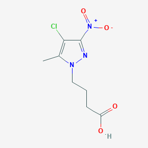 molecular formula C8H10ClN3O4 B2626341 4-(4-chloro-5-methyl-3-nitro-1H-pyrazol-1-yl)butanoic acid CAS No. 696646-61-4