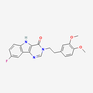 molecular formula C20H18FN3O3 B2626342 3-(3,4-dimethoxyphenethyl)-8-fluoro-3H-pyrimido[5,4-b]indol-4(5H)-one CAS No. 835907-61-4
