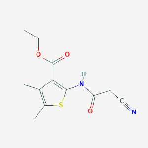 molecular formula C12H14N2O3S B2626353 Ethyl 2-[(cyanoacetyl)amino]-4,5-dimethylthiophene-3-carboxylate CAS No. 405924-25-6