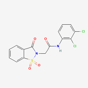 molecular formula C15H10Cl2N2O4S B2626359 N-(2,3-dichlorophenyl)-2-(1,1,3-trioxo-1,3-dihydro-2H-1,2-benzisothiazol-2-yl)acetamide CAS No. 454663-79-7