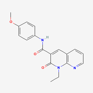 molecular formula C18H17N3O3 B2626362 1-ethyl-N-(4-methoxyphenyl)-2-oxo-1,2-dihydro-1,8-naphthyridine-3-carboxamide CAS No. 941885-48-9
