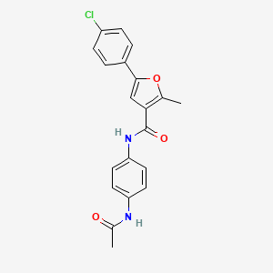 N-(4-acetamidophenyl)-5-(4-chlorophenyl)-2-methylfuran-3-carboxamide