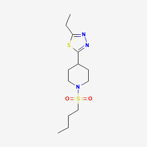 molecular formula C13H23N3O2S2 B2626366 2-(1-(Butylsulfonyl)piperidin-4-yl)-5-ethyl-1,3,4-thiadiazole CAS No. 1171373-92-4