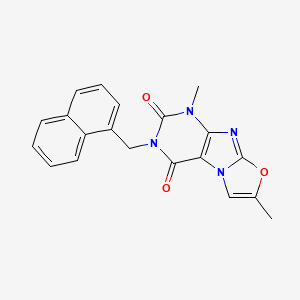 molecular formula C20H16N4O3 B2626374 1,7-二甲基-3-(萘-1-基甲基)噁唑并[2,3-f]嘌呤-2,4(1H,3H)-二酮 CAS No. 899751-32-7