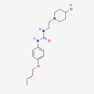 molecular formula C18H29N3O3 B2626376 1-(4-Butoxyphenyl)-3-(2-(4-hydroxypiperidin-1-yl)ethyl)urea CAS No. 1797957-15-3