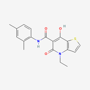 molecular formula C18H18N2O3S B2626390 N-(2,4-dimethylphenyl)-4-ethyl-7-hydroxy-5-oxo-4,5-dihydrothieno[3,2-b]pyridine-6-carboxamide CAS No. 1251556-23-6